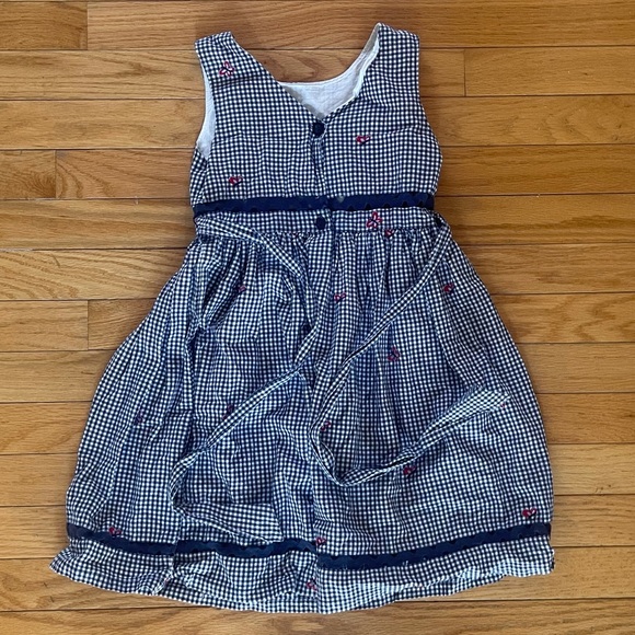 Adorable Green Dog checkered dress blue and white with butterflies size 6 RARE❤️ - Picture 2 of 12